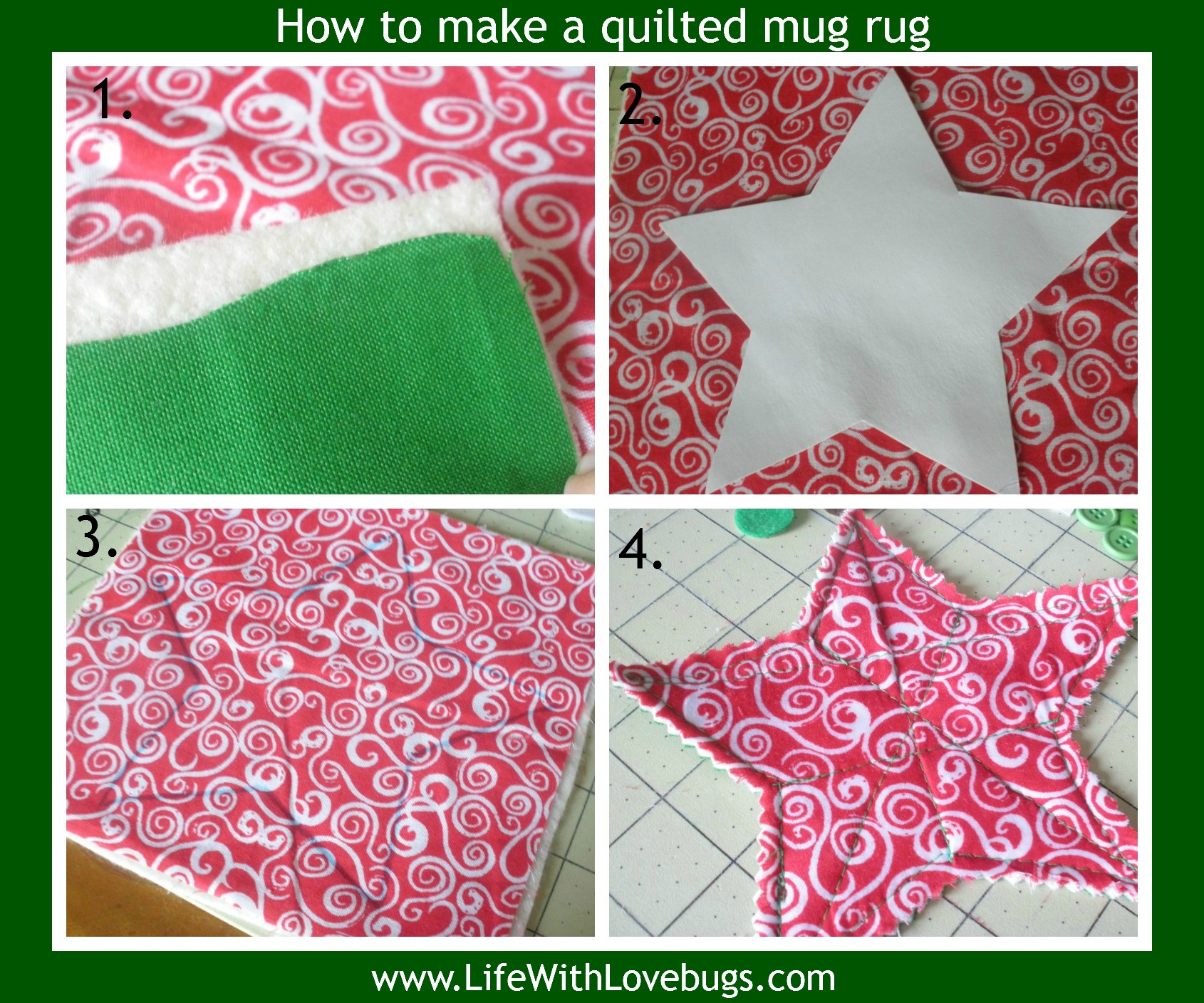 How to Make a Quilted Mug Rug Life With Lovebugs