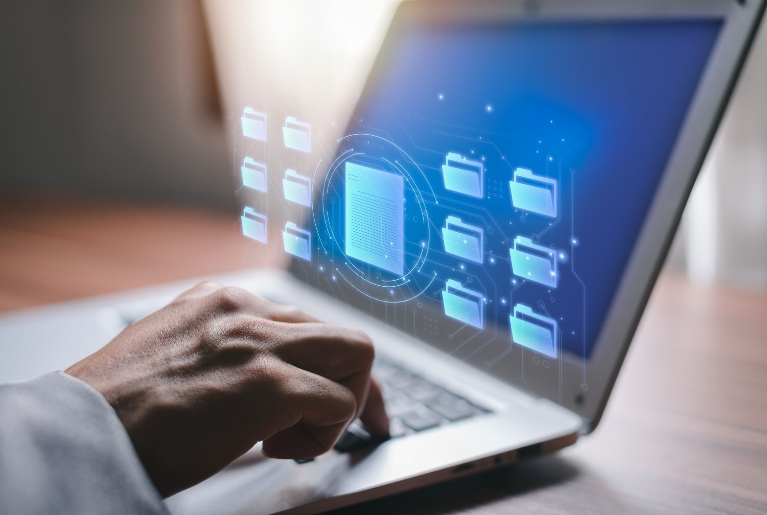 Employee working on laptop