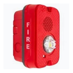 System Sensor P2GRKLED L-Series Outdoor Compact Wall-Mounted Horn Strobe, "FIRE", Red