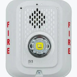 System Sensor P2WLED L-Series Indoor 2-Wire LED Horn Strobe, Wall-Mount, Marked FIRE, White