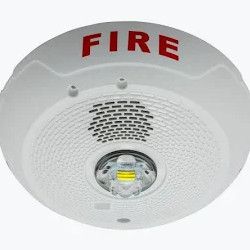 System Sensor PC2WLED L-Series 2-Wire LED Horn Strobe, Ceiling-Mount, Marked FIRE, White