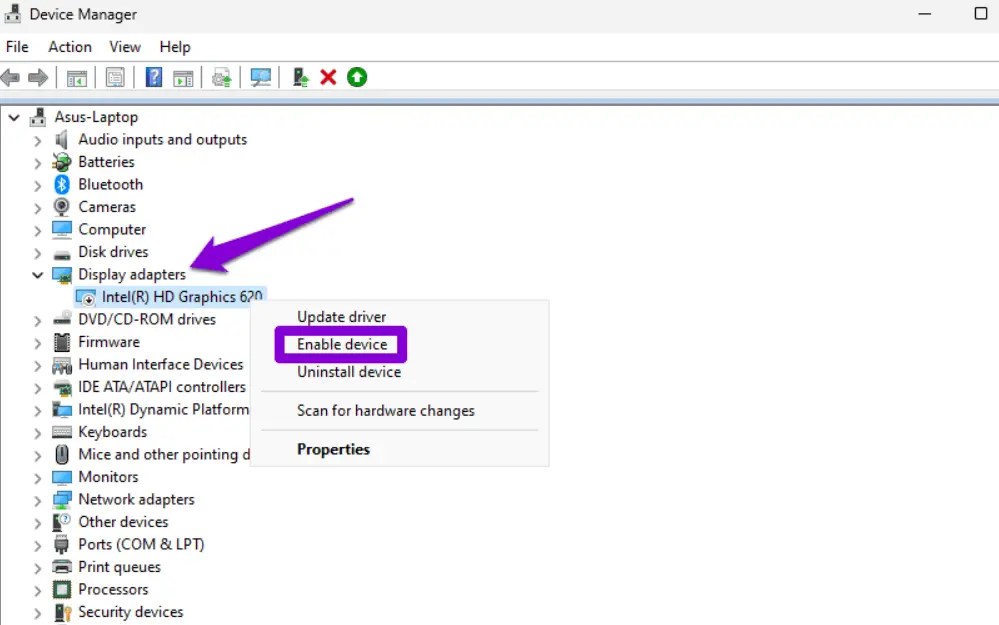 Enable the disabled GPU to clear Code 22.