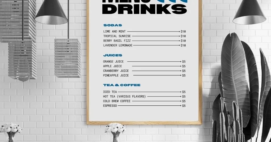 Custom Signage Menu