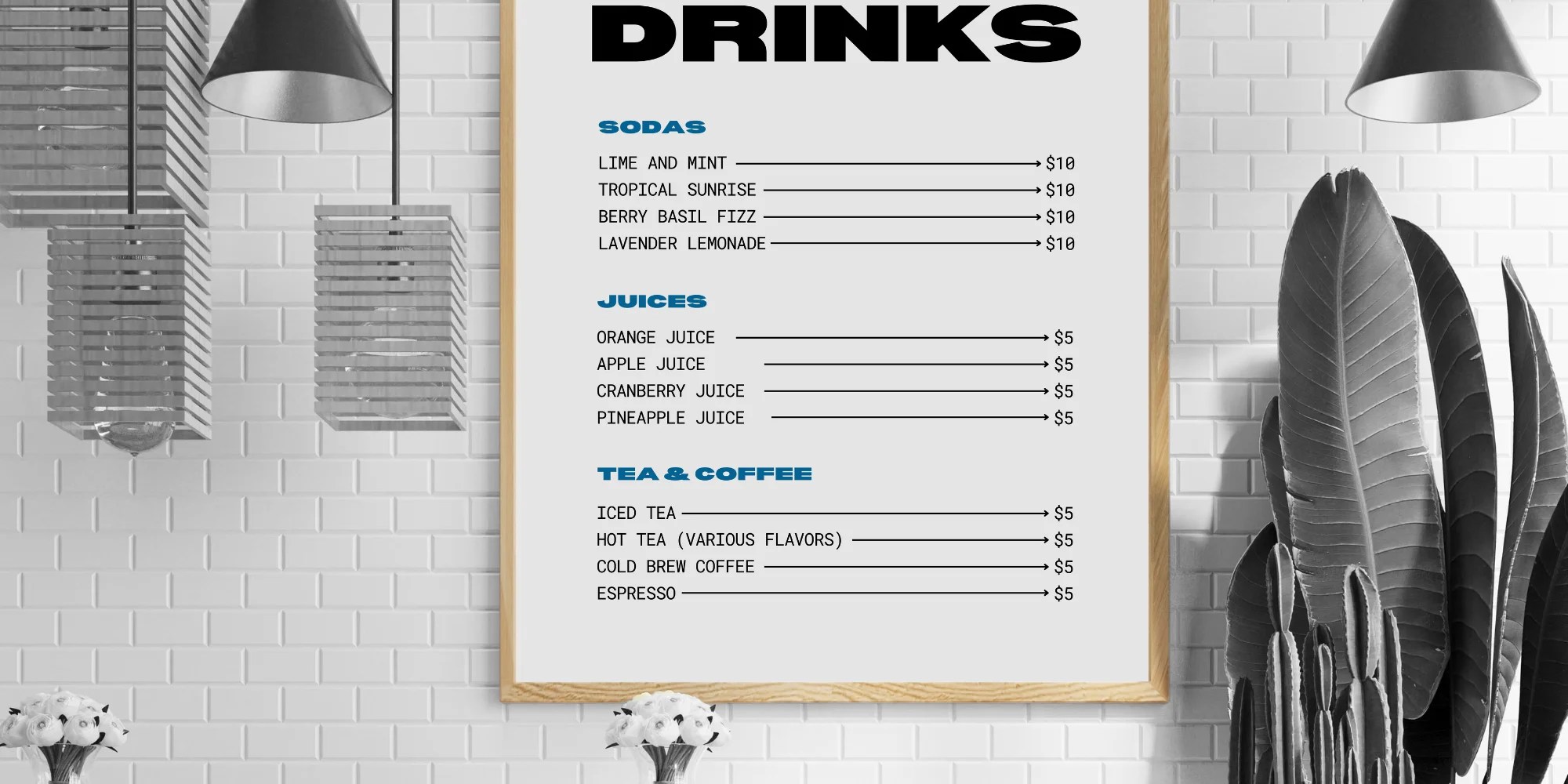 Custom Signage Menu