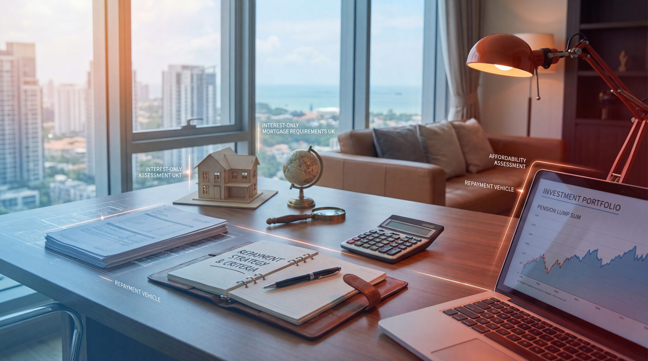 Stylised photo representing elements of an interest-only residential mortgage.