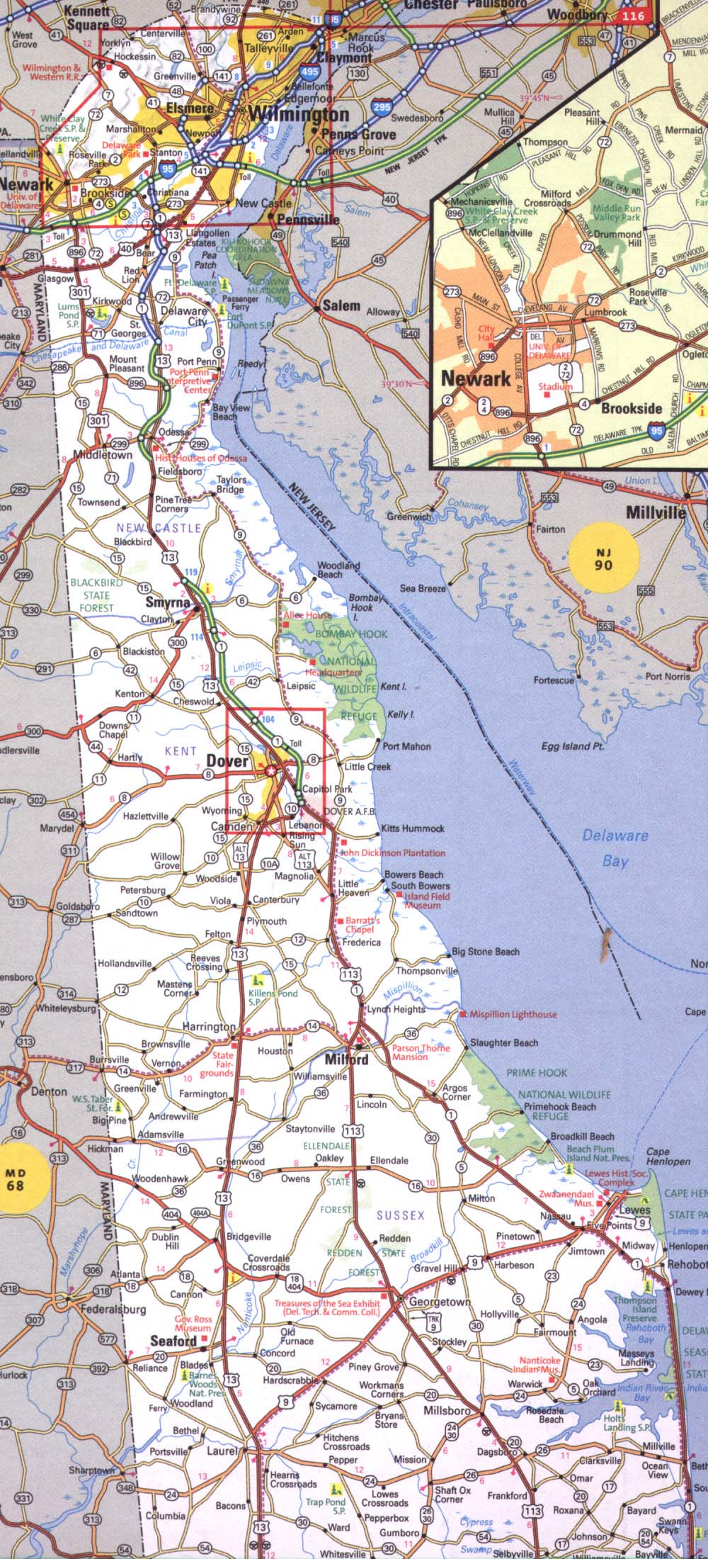 Delaware Road Maps De 2000 