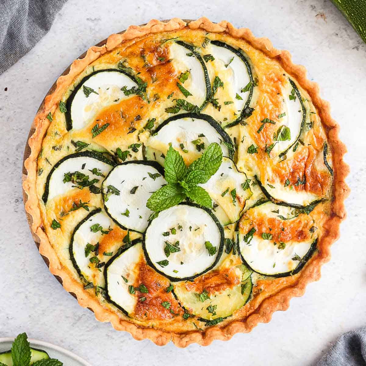 pic Feta Zucchini Quiche zucchini quiche with feta and mint
