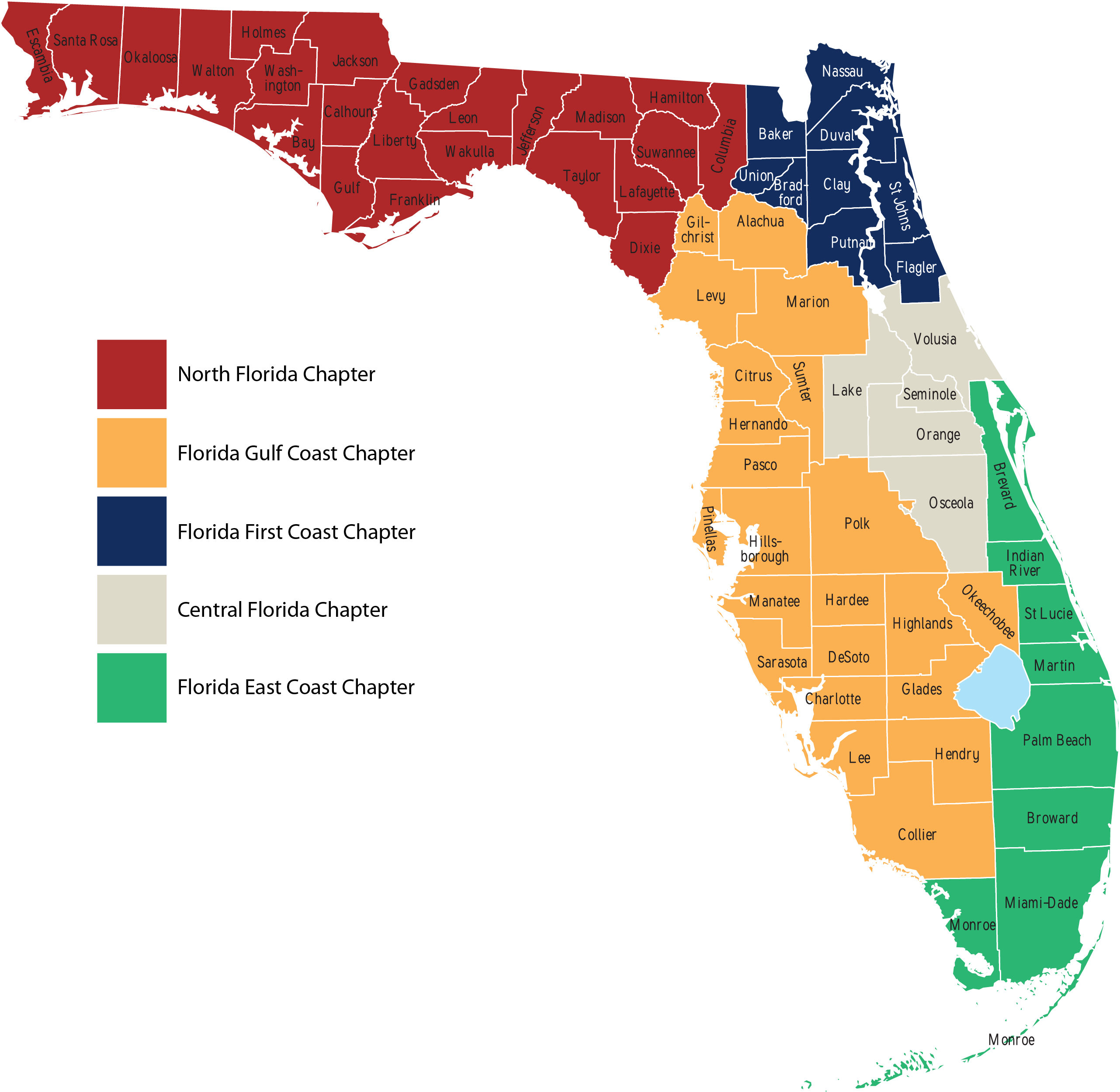 Printable Fl County Map Printable Free Templates Florida Counties By ABC Chapter Map 