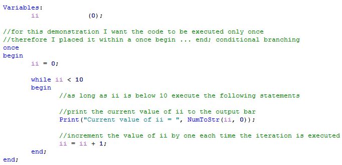 Multicharts Powerlanguage Tutorial Lesson 03 The While Loop - Stunning Space Design - Retina