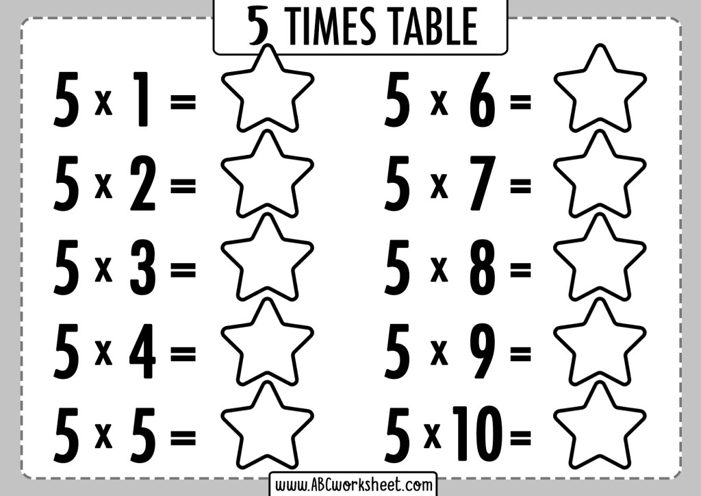 multiplication times tables worksheets