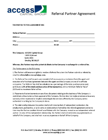 Capital For Agents Access Capital Group
