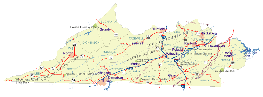 Virginia Map Swbrhmap 
