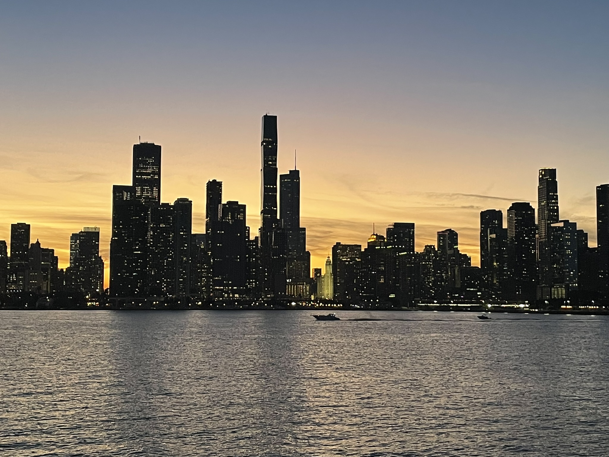 Image of a cityscape during sunset