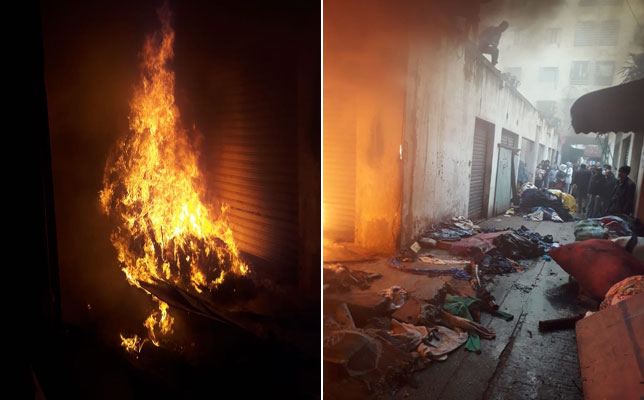النيران تشتعل بالبيضاء وتخلف خسائر مهمة