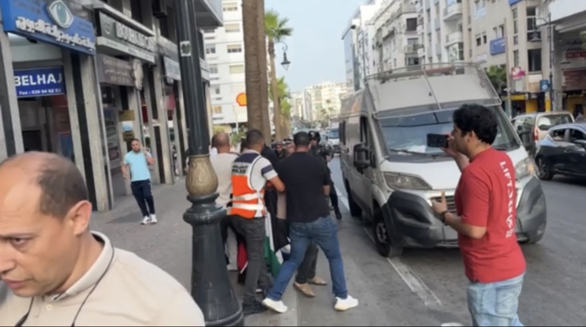 منع وقفة تضامنية مع فلسطين بالقوة في طنجة (صور)