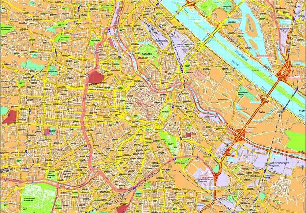 Vienna Vector Illustrator Map Vienna Map 