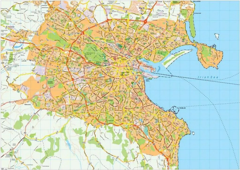 Dublin Map Printable Dublin Maps Google ATEEP Dublin Map Vector 1024x725 