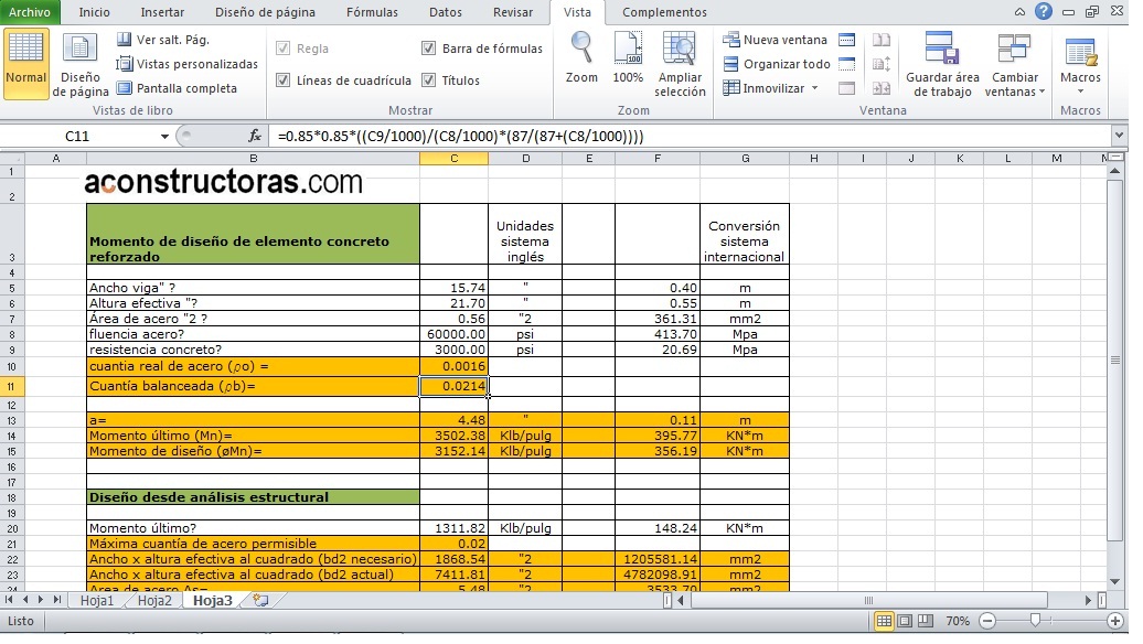 Viga De Concreto Reforzado Sometida A Flexion Hoja De Calculo Xls Diseno Aconstructoras Com Ayudamos A Construir Tus Suenos Compras En Linea Software Equipos Herramientas Materiales De Construccion Mas