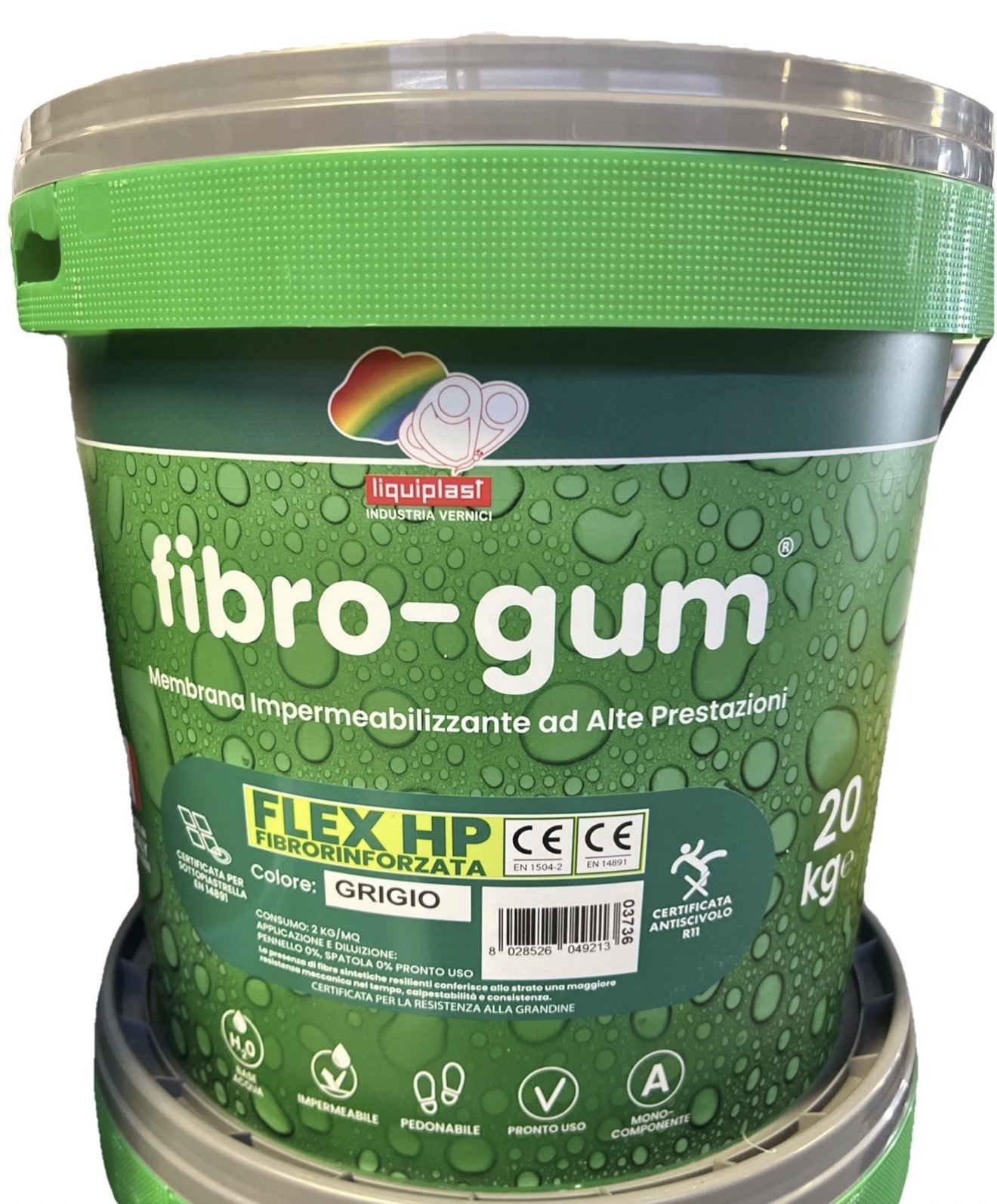 Fibrogum Flex HP Grigio - Membrana impermeabilizzante Fibrorinforzata kg 20