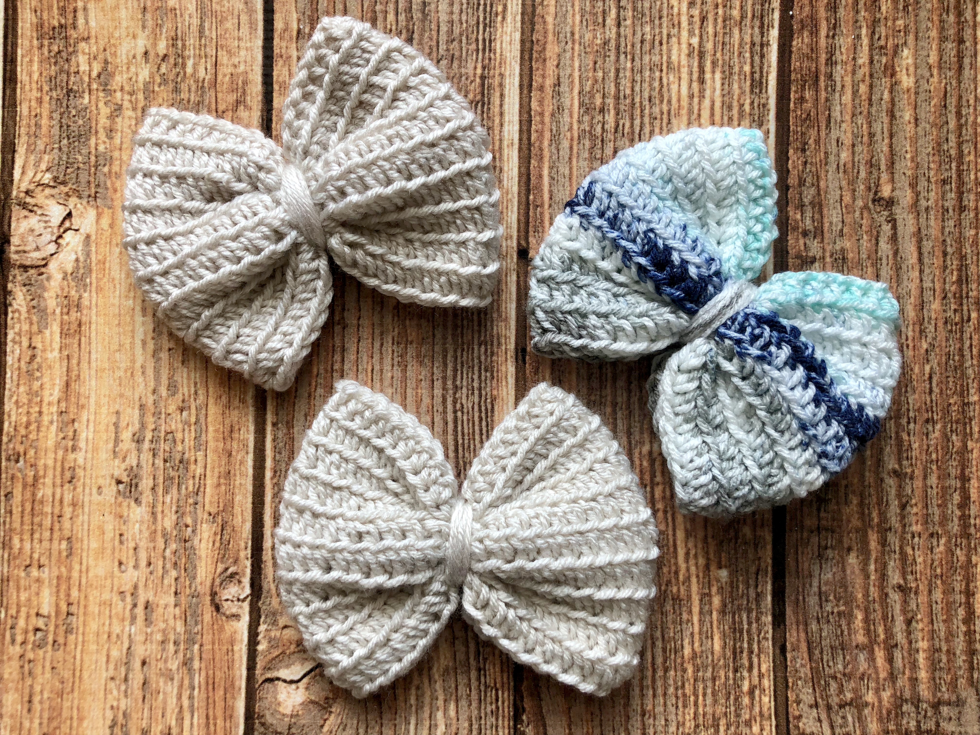 crochet bow hair tie