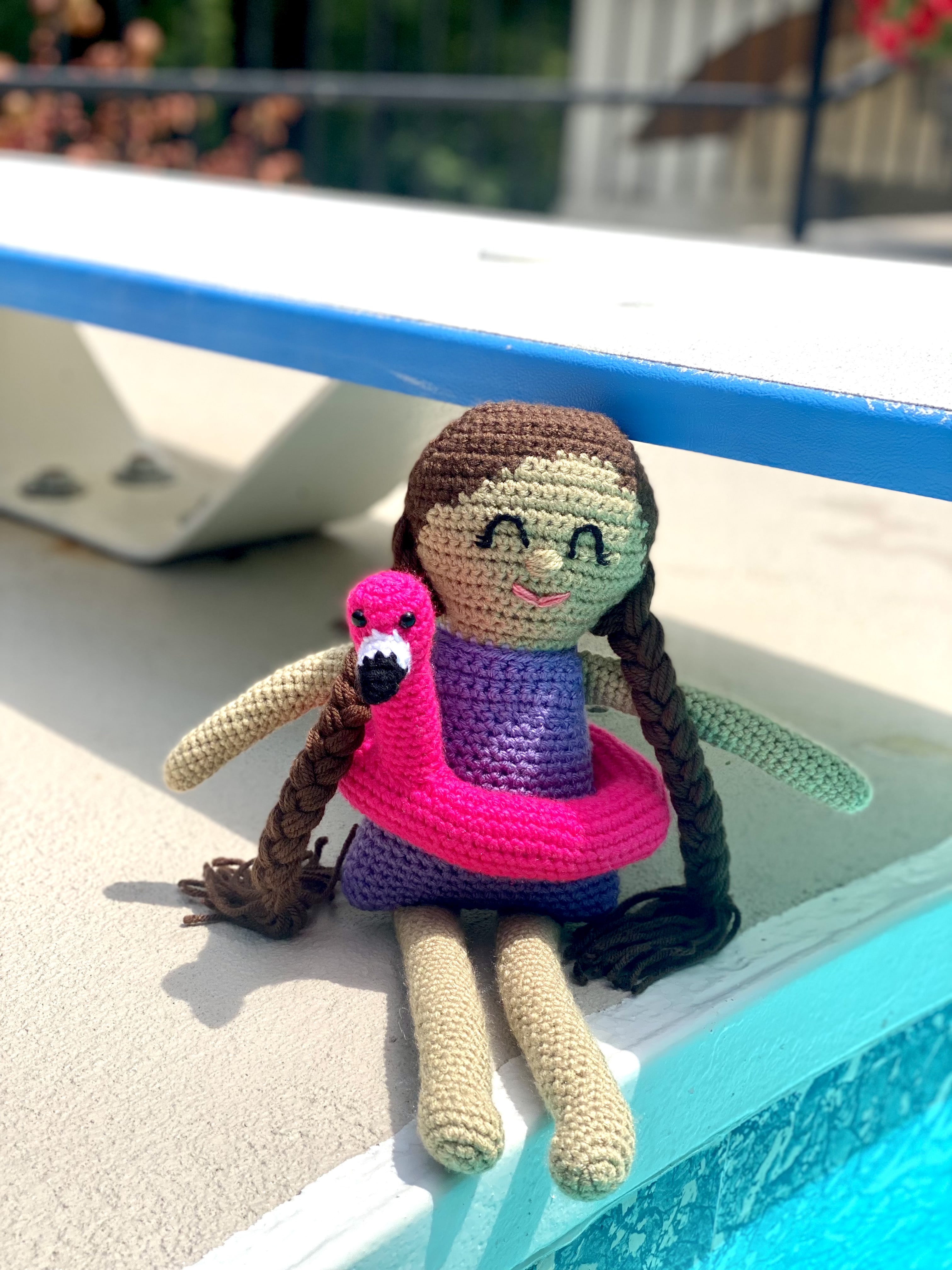 Learn how to make an adorable crochet doll bathing suit for your little one's baby dolls. These are designed specifically for a Gracie Doll. 