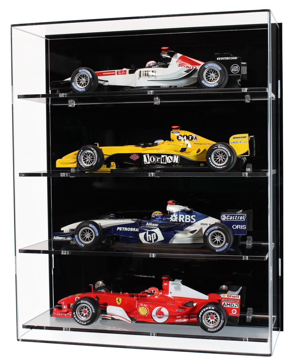 Acrylic Wall Display Case for Four 1:18 Scale Model Formula One Cars