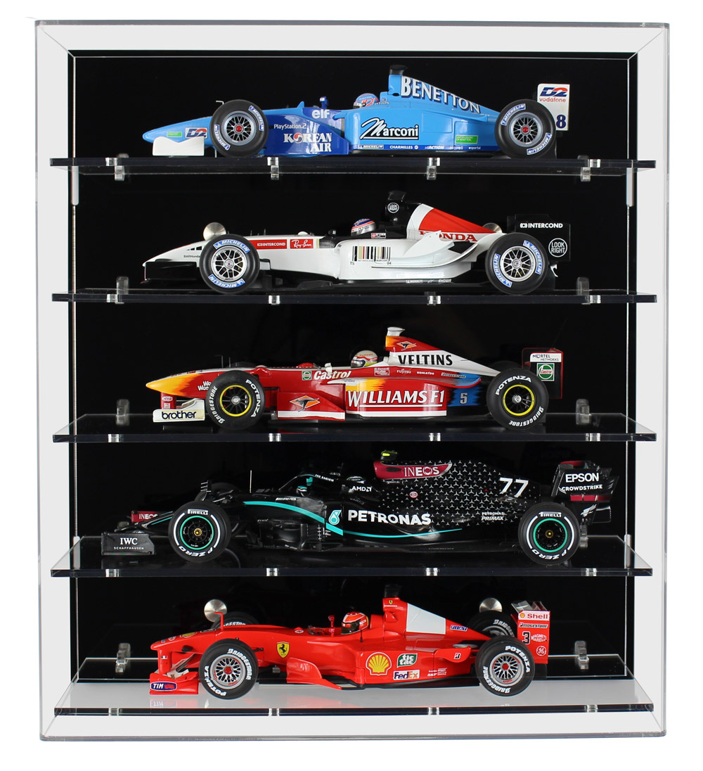 Vitrine murale de voiture modèle F1 à l'échelle 18:1 pour 5 modèles F1