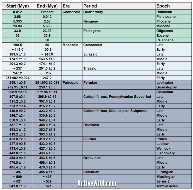 Geologic timeline worksheet