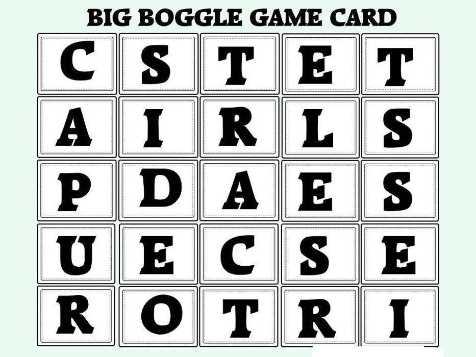 Boggle printable