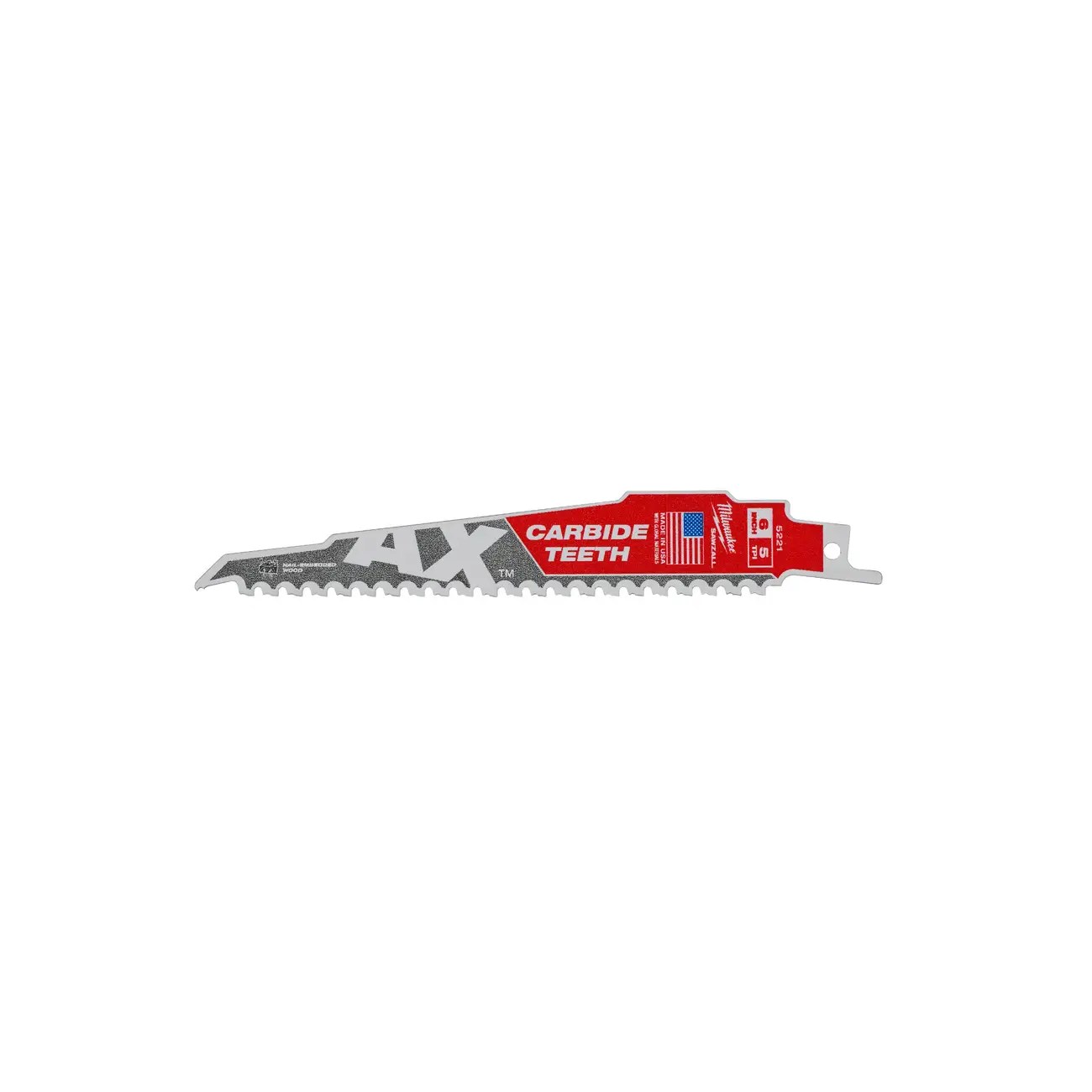 Milwaukee 48-00-5221 6 in. 5TPI The Ax with Carbide Teeth SAWZALL Blade