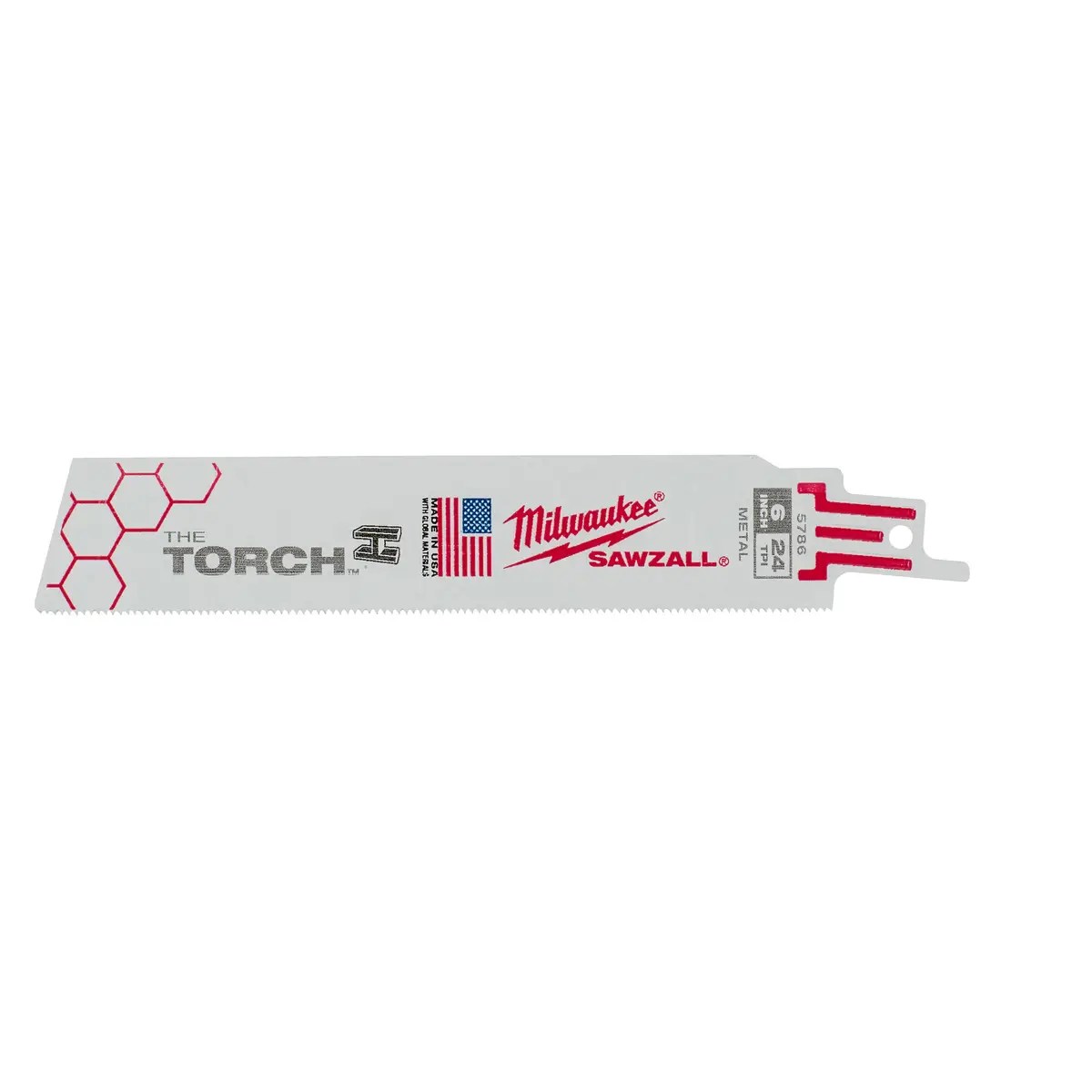 Milwaukee 48-00-5786 6 in. 24 TPI THE TORCH SAWZALL Reciporcating Saw Blades - 5 Pack