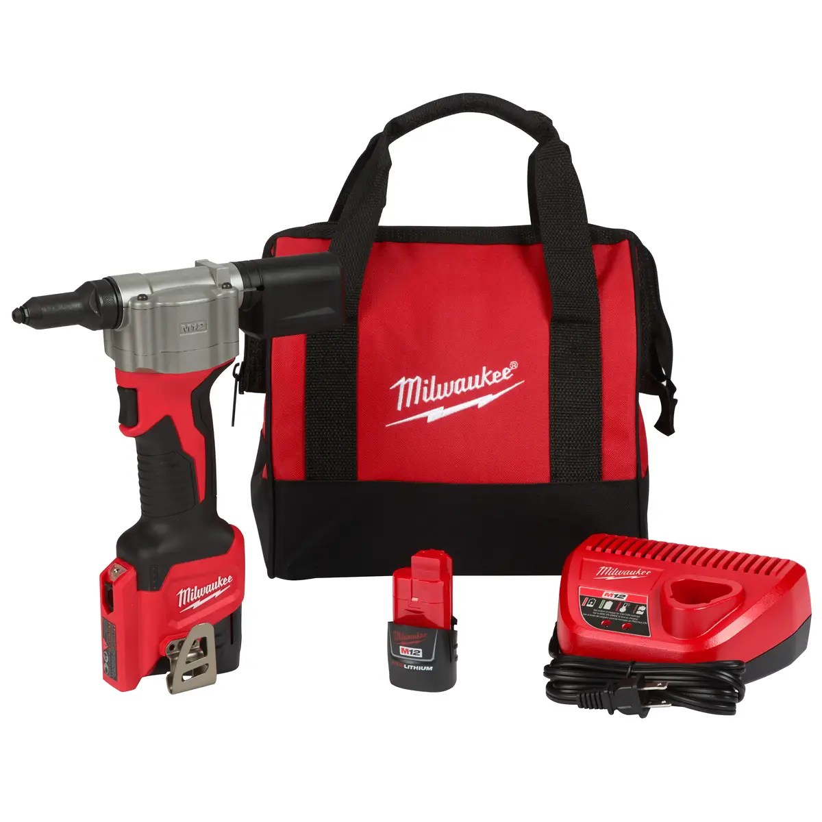 Milwaukee 2550-22 M12 12 Volt Lithium-Ion Cordless Rivet Tool Kit