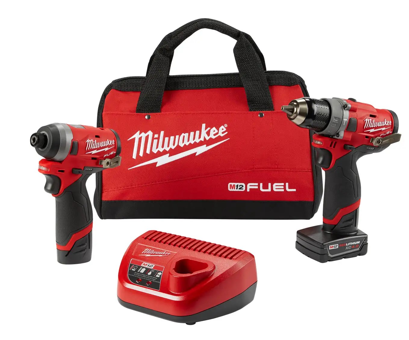 Milwaukee 2598-22 M12 FUEL 12 Volt Lithium-Ion Brushless Cordless 2-Tool Combo Kit: 1/2 in. Hammer Drill and 1/4 in. Hex Impact Driver