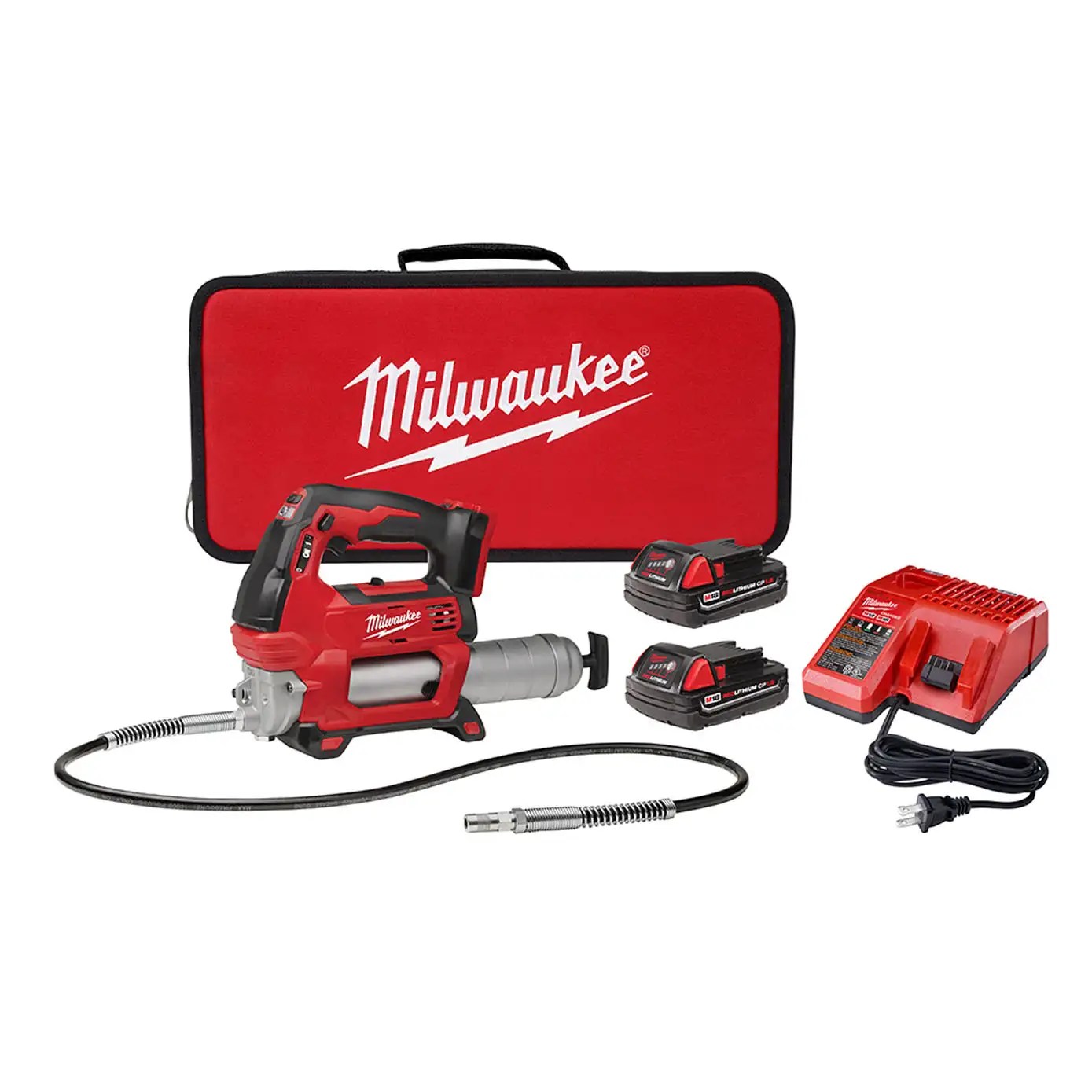 Milwaukee 2646-22CT M18 18 Volt Lithium-Ion Cordless 2-Speed Grease Gun 2CT Kit