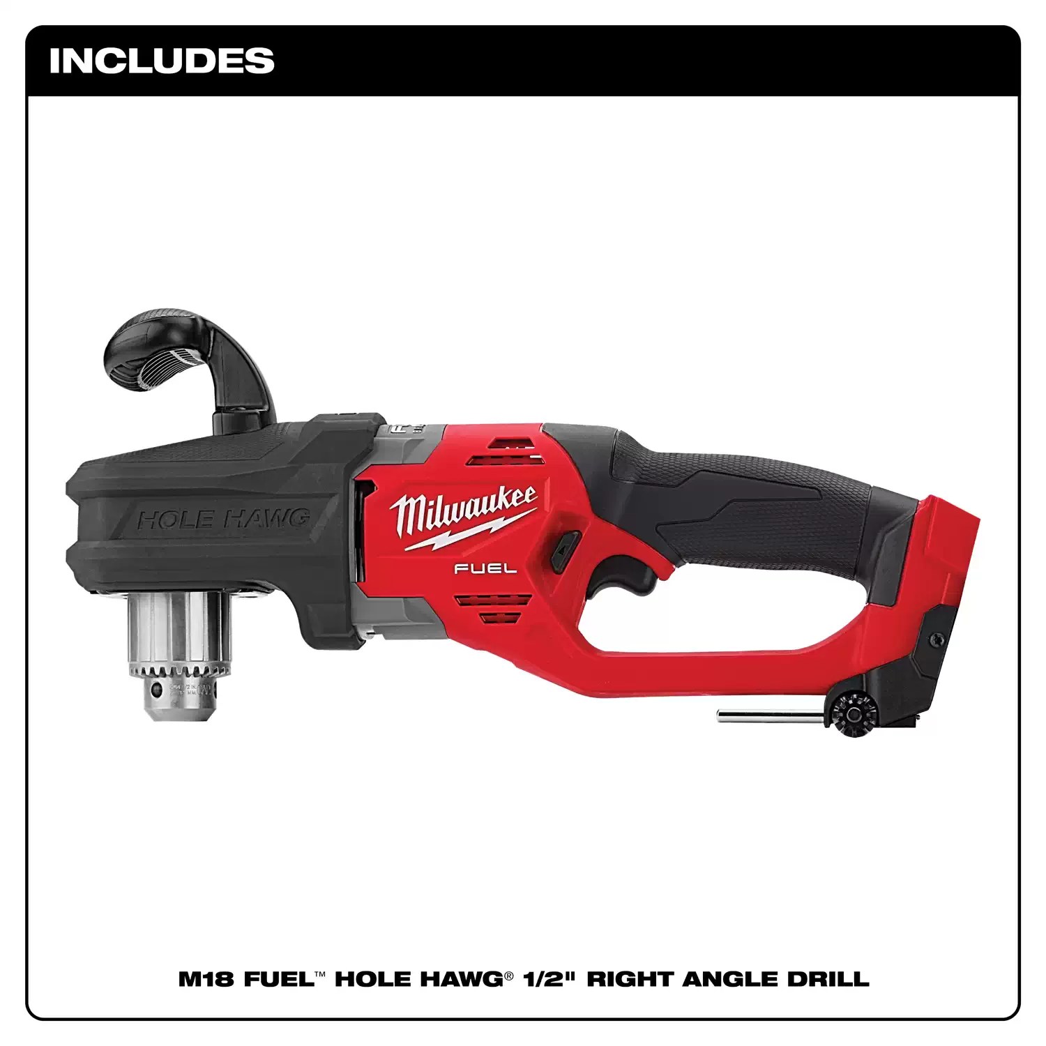 Milwaukee 2807-20 M18 FUEL Lithium-Ion Brushless Hole Hawg 1/2" Right Angle Drill - Tool Only