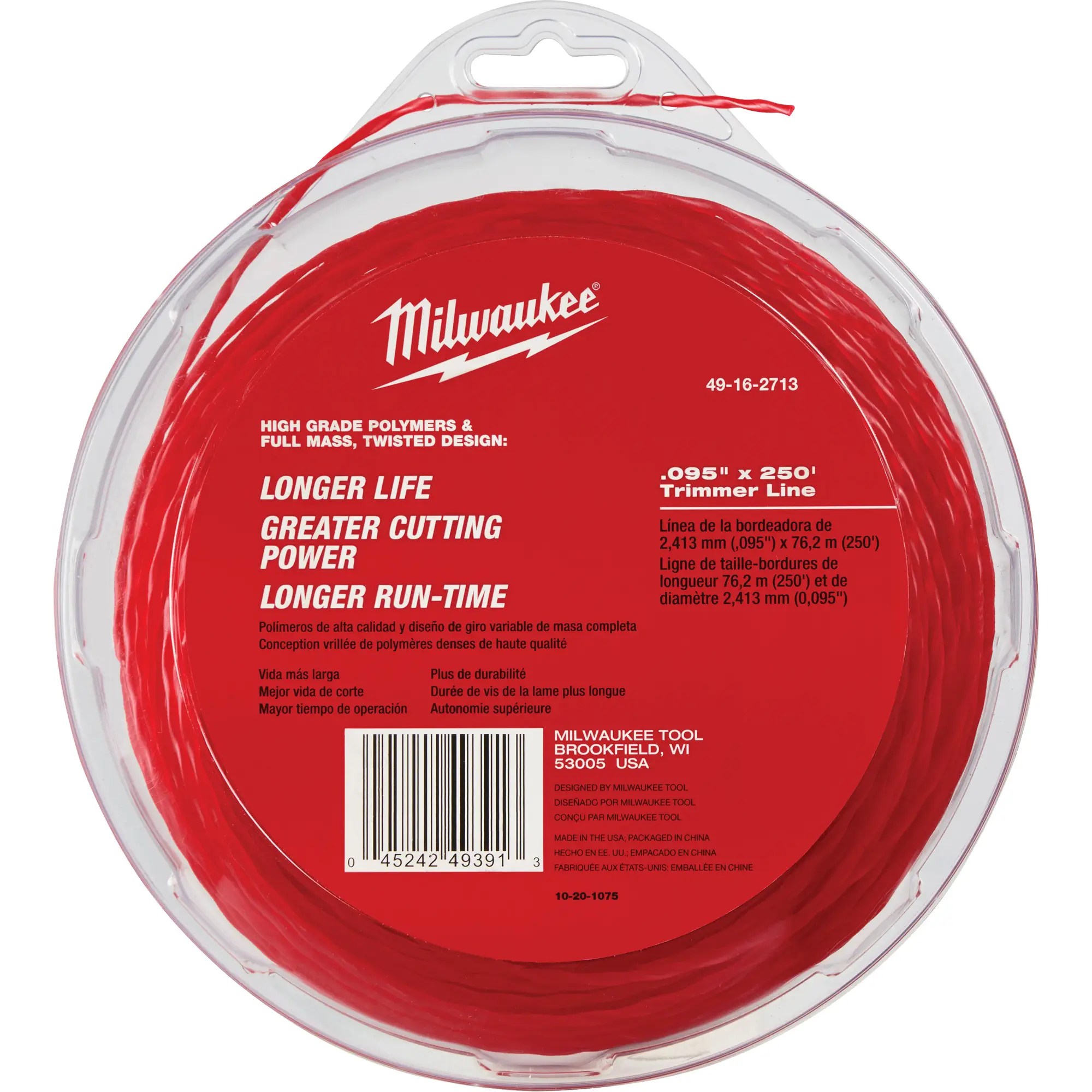 Milwaukee 49-16-2713 .095 in. x 250 ft. Replacement Trimmer Line