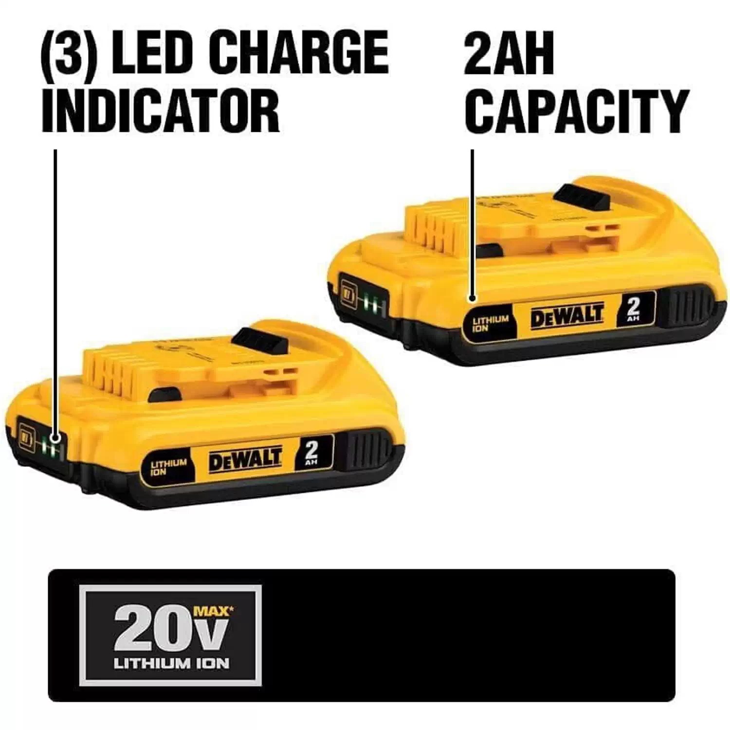 Dewalt DCA2203C 20V MAX to 18V Battery Adapter Kit W/ 2 DCB203 (2.0AH) & Charger
