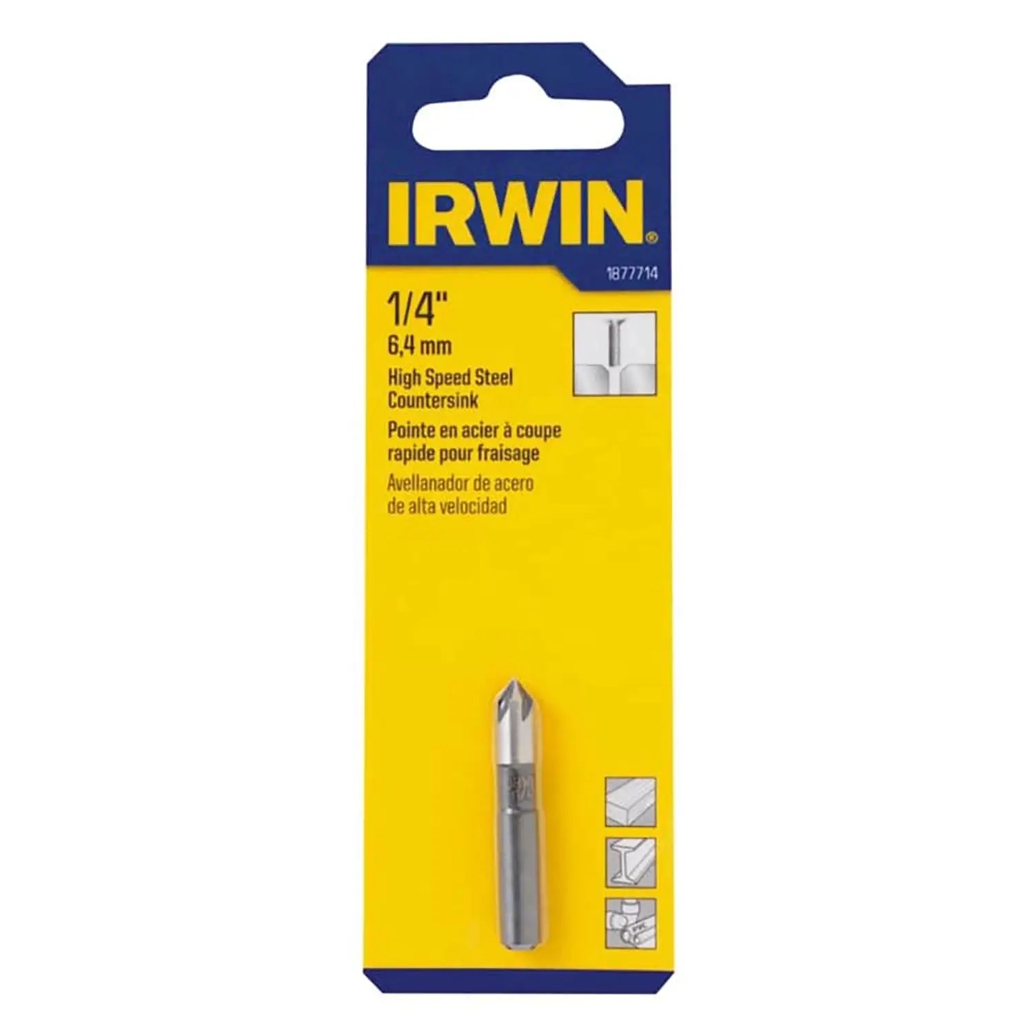 Irwin 1877714 1/4″ High Speed Steel Black Oxide Countersink Drill Bit