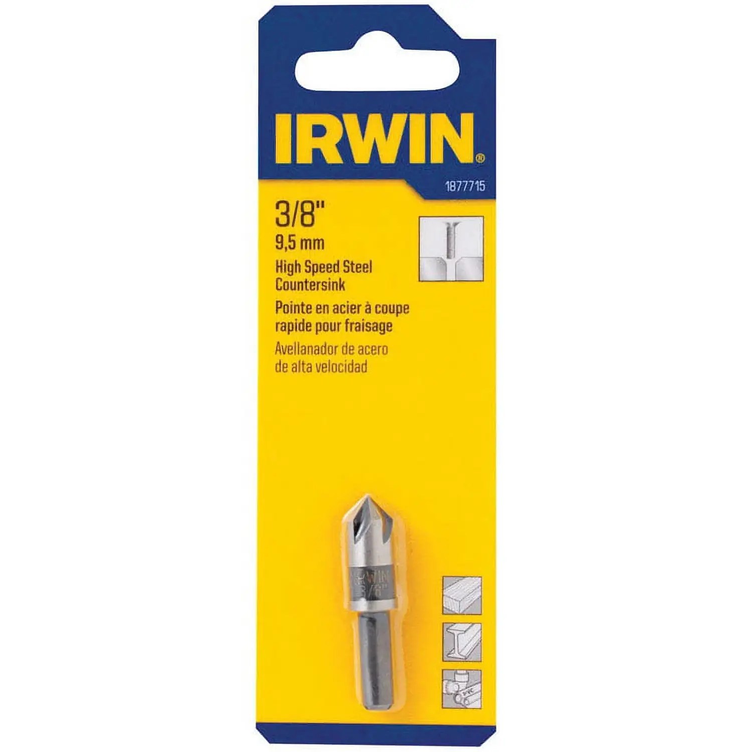 Irwin 1877715 3/8" High Speed Steel Black Oxide Countersink Drill Bit