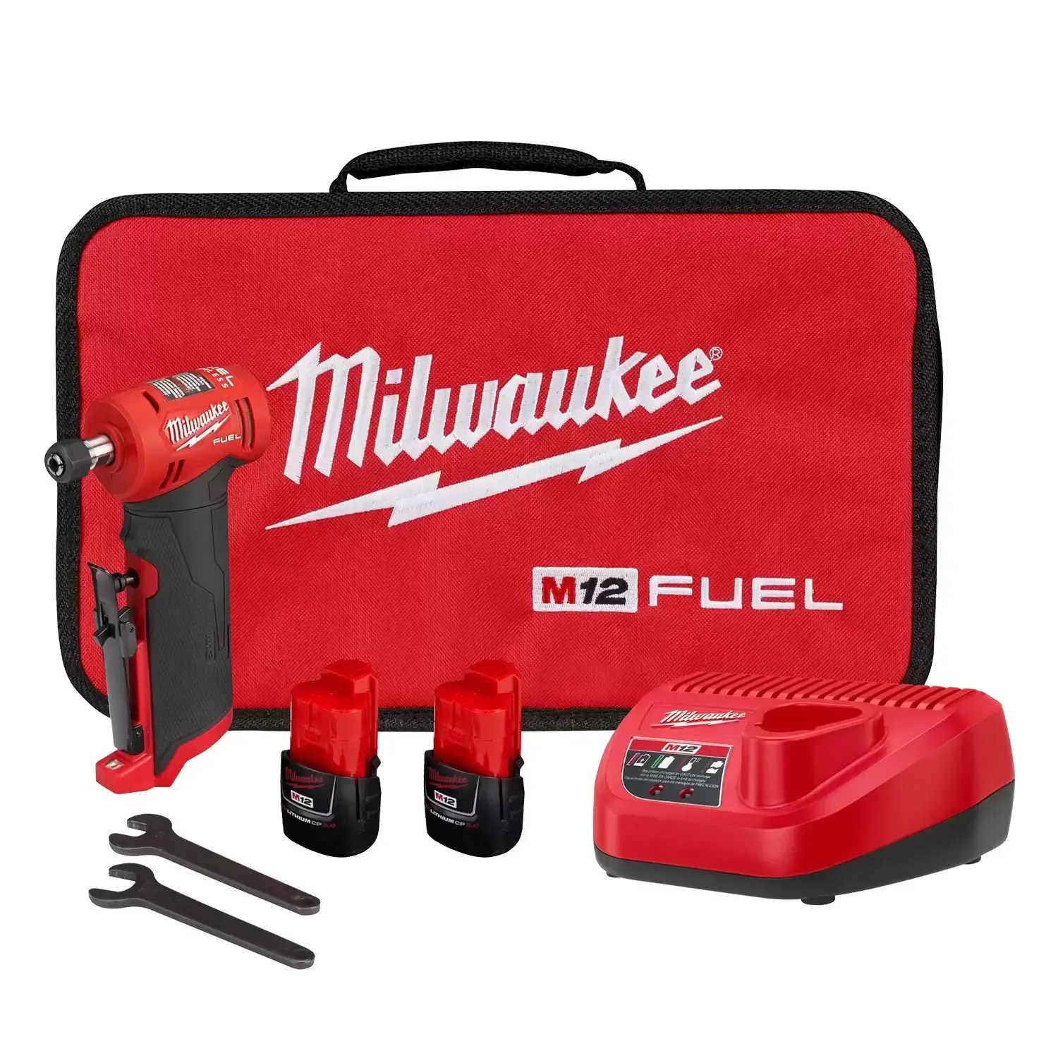 Milwaukee 2485-22 M12 FUEL 12 Volt Lithium-Ion Brushless Cordless Right Angle Die Grinder Kit