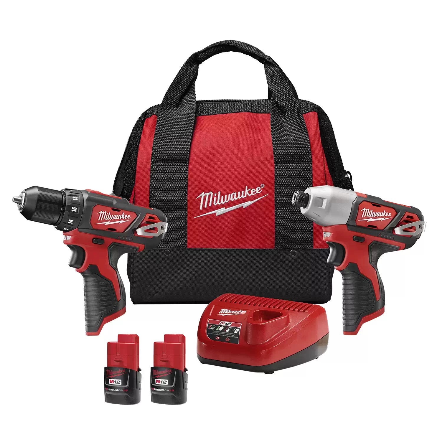 Milwaukee 2494-22 M12 12 Volt Lithium-Ion Cordless Drill/Impact Combo Kit