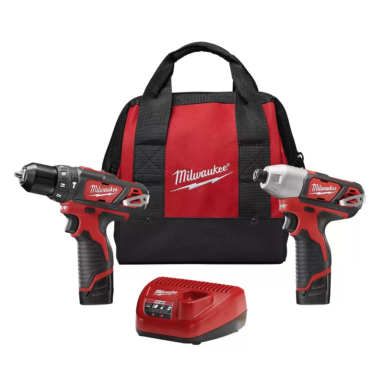 Milwaukee 2497-22 M12 12 Volt Lithium-Ion Cordless 12 Volt Lithium-Ion Cordless Hammer Drill/Impact Driver Combo Kit (2-Tool)