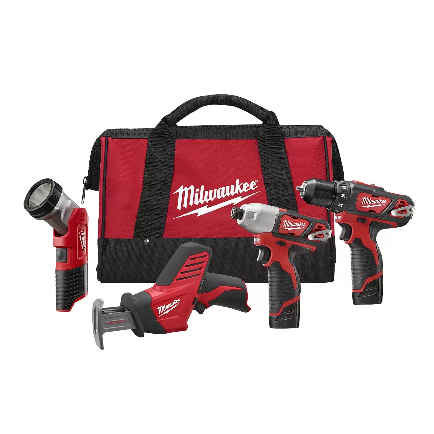 Milwaukee 2498-24 M12 12 Volt Lithium-Ion Cordless 4 Tool Combo Kit