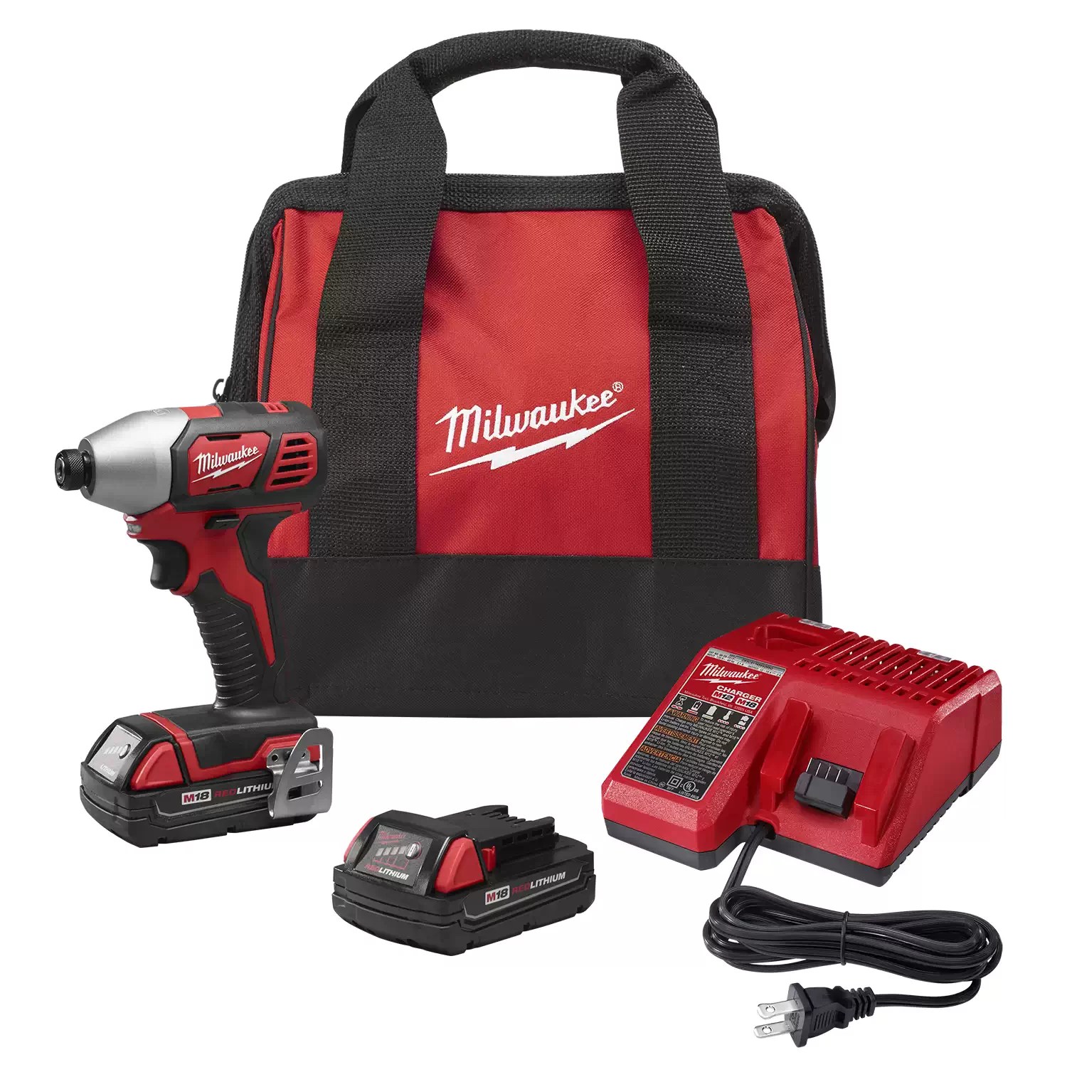 Milwaukee 2656-22CT M18 18 Volt Lithium-Ion Cordless 1/4 in. Hex Impact Driver CP Kit