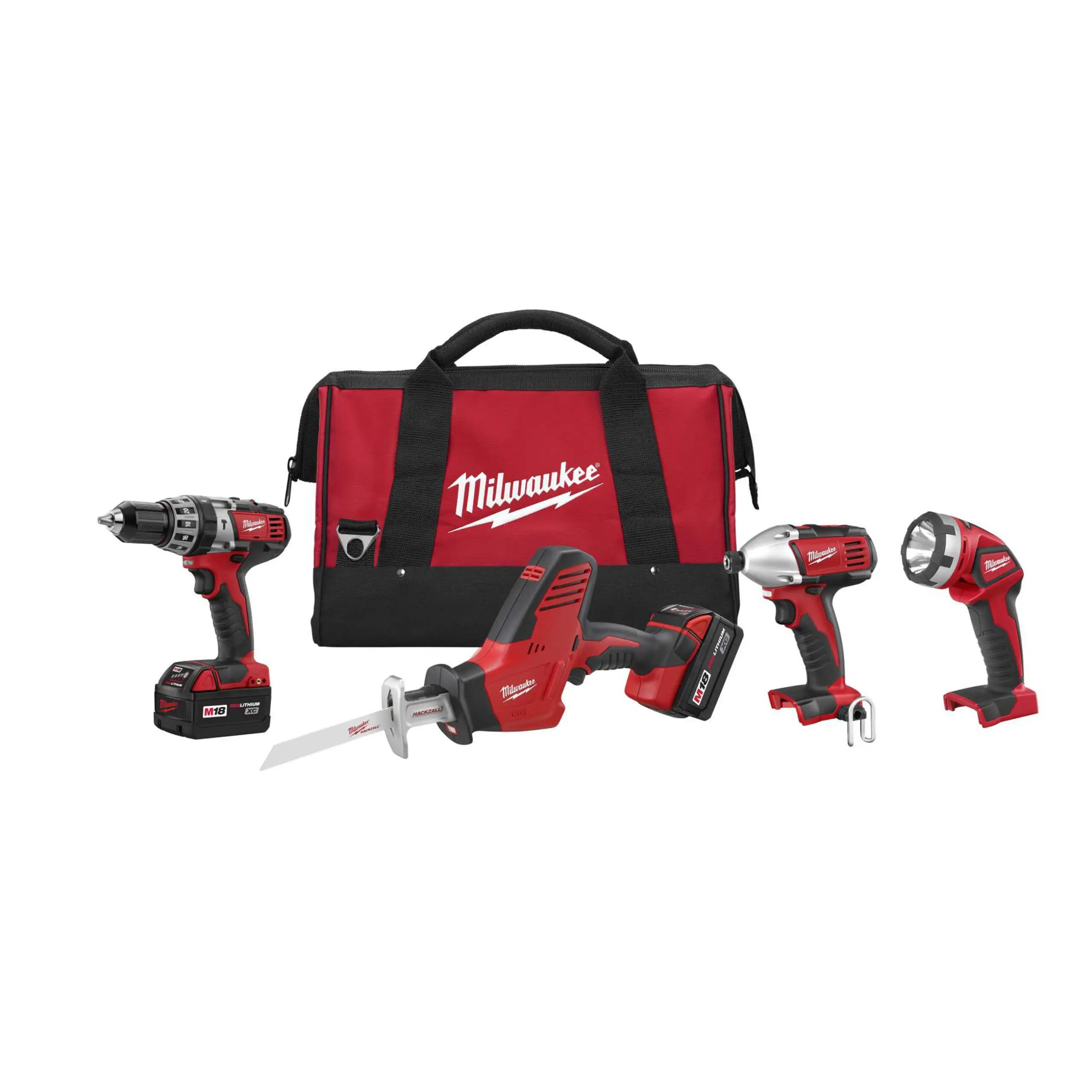 Milwaukee 2695-24 M18 18 Volt Lithium-Ion Cordless 4-Tool Combo Kit 2695-24