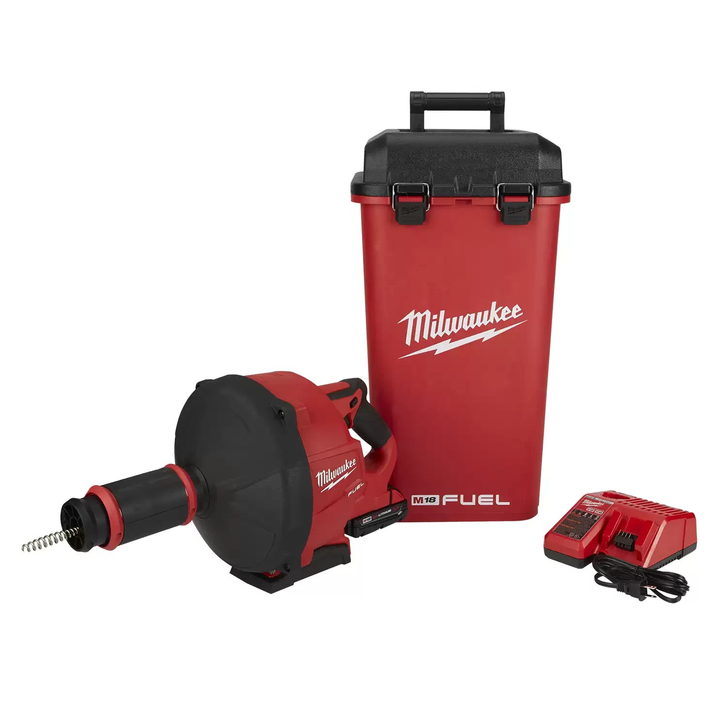 Milwaukee 2772A-21 M18 FUEL Brushless Cordless Drain Snake with Cable-Drive Kit-A