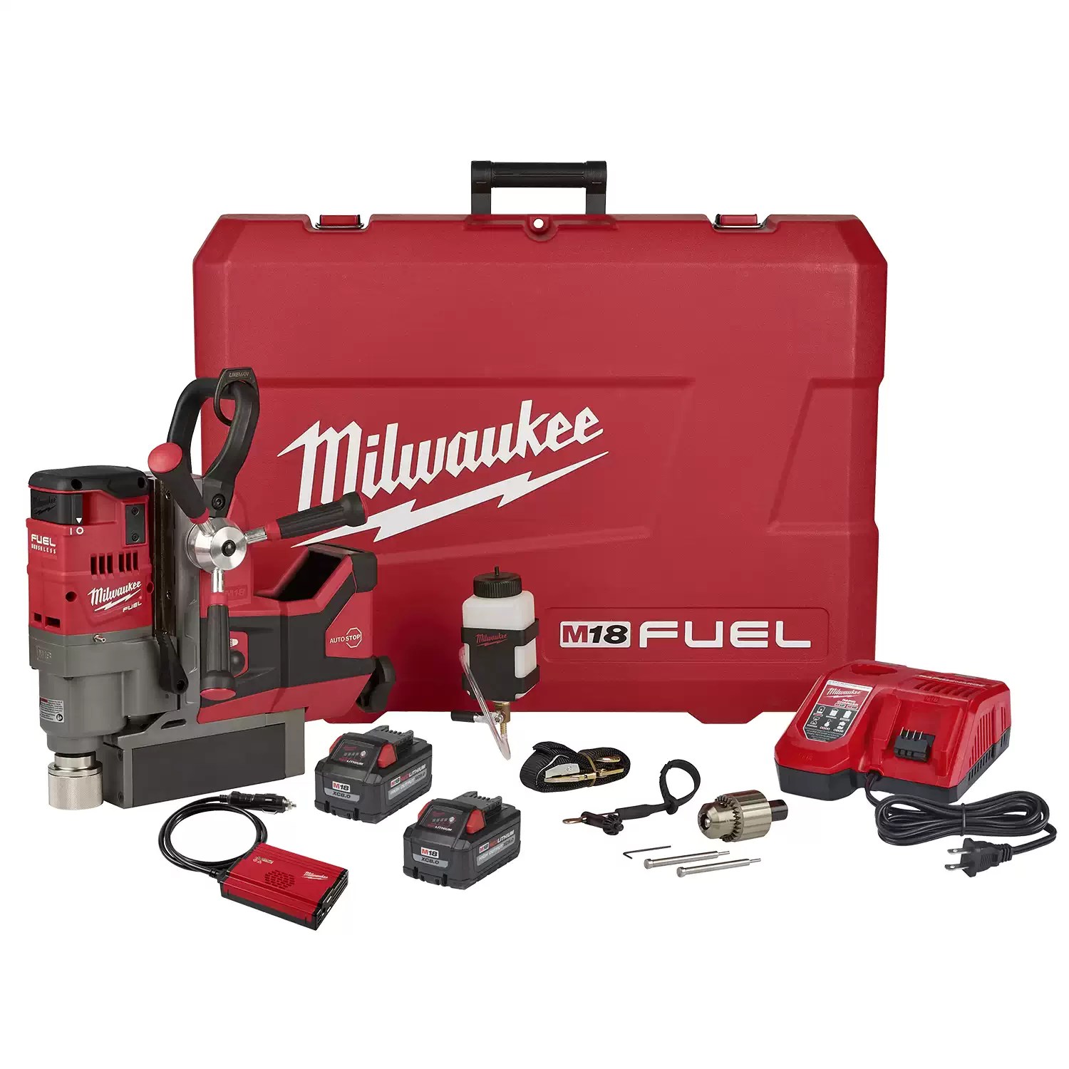 Milwaukee 2788-22HD M18 FUEL 18 Volt Lithium-Ion Brushless Cordless 1-1/2 in. Lineman Magnetic Drill Kit