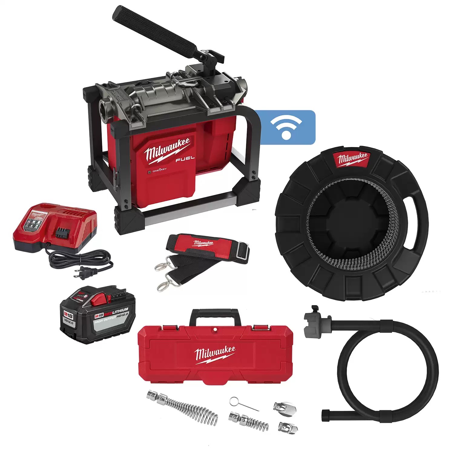 Milwaukee 2818B-21 M18 FUEL 18 Volt Lithium-Ion Brushless Cordless Sectional Machine with 5/8 in. Cable Kit