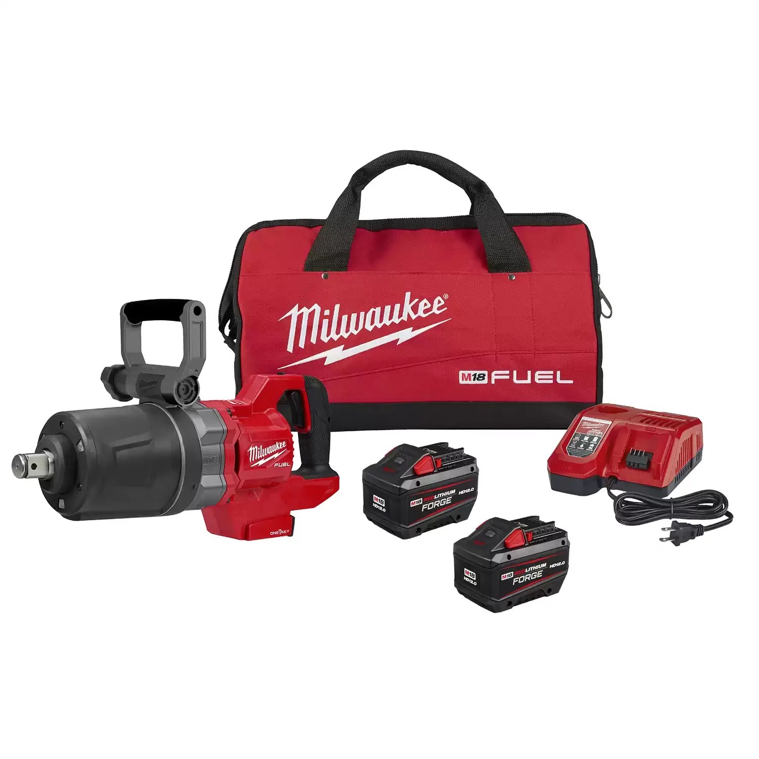 Milwaukee 2868-22HD M18 FUEL 18 Volt Lithium-Ion Brushless Cordless 1 in. D-Handle High Torque Impact Wrench w/ ONE-KEY Kit