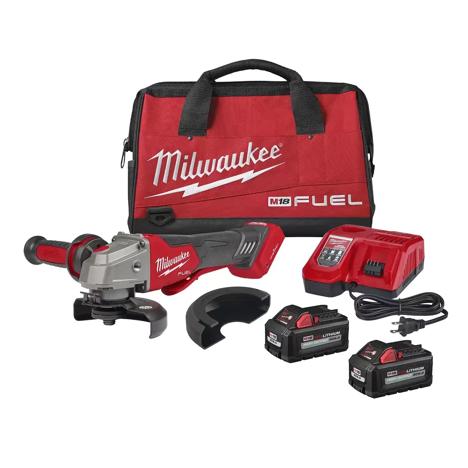 Milwaukee 2882-22 M18 FUEL 18 Volt Lithium-Ion Brushless Cordless  4-1/2 in. / 5 in. Braking Grinder Kit with ONE-KEY Paddle Switch, No Lock